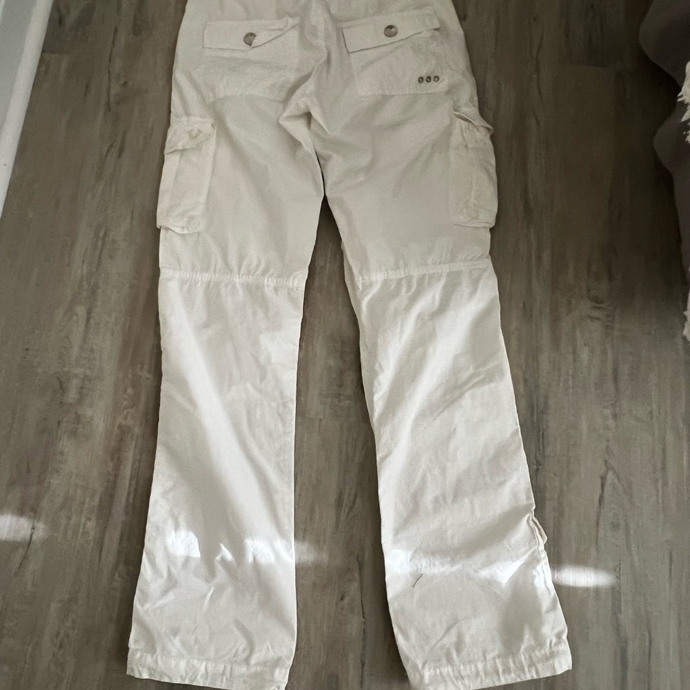 True Religion Women's White Straight Leg Cargo Pants 25/31 - Picture 5 of 9